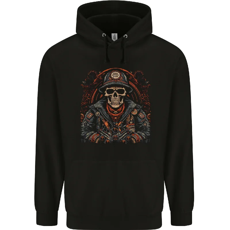 A Biker Skull Motorbike Motorcycle Chopper Mens 80% Cotton Hoodie Hoodie with Elastic Waist Stretchable Comfortable