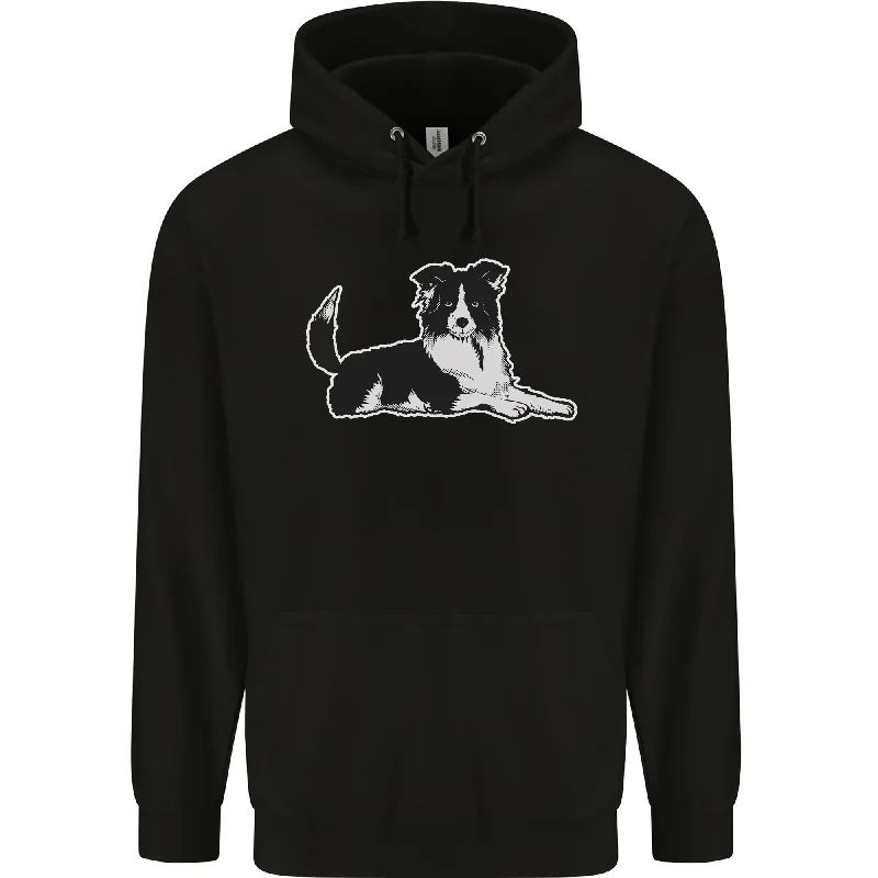 A Border Collie Dog Mens 80% Cotton Hoodie Hoodie Jacket Zipper Layering