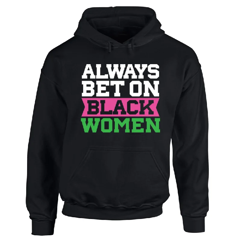 Always Bet on Black Women Sorority Inspired Hoodie Hoodie with Longline Fit Extended Stylish