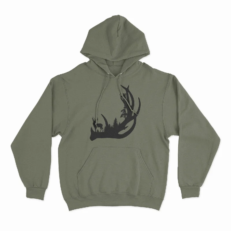 Antler - Unisex Hooded Sweatshirt Hoodie Crop Top Short Trendy