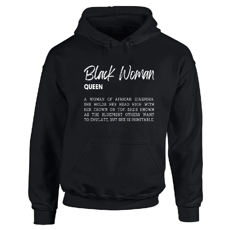 Black Woman Defined Hoodie Hoodie with Side Slits Relaxed Casual