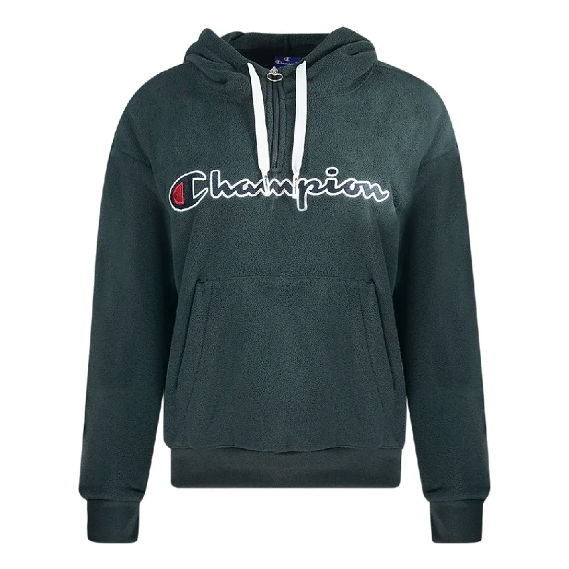 Champion Classic Script Logo Black Fleece Hoodie Hoodie with Logo Branding Identity