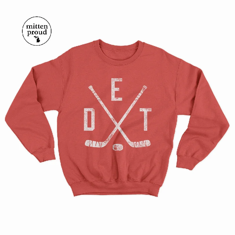 Detroit Hockey - Unisex Crewneck Sweatshirt Hoodie with Zipper Versatile Modern