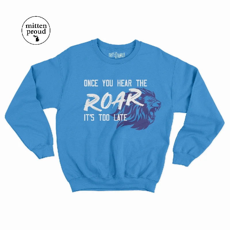 Detroit ROAR - Unisex Crewneck Sweatshirt Hoodie with Typography Text Message