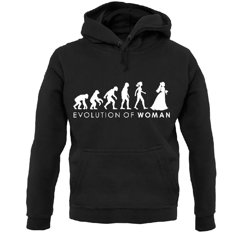 Evolution of Woman - Bride Unisex Hoodie Hoodie with Set-In Sleeves Structured Classic