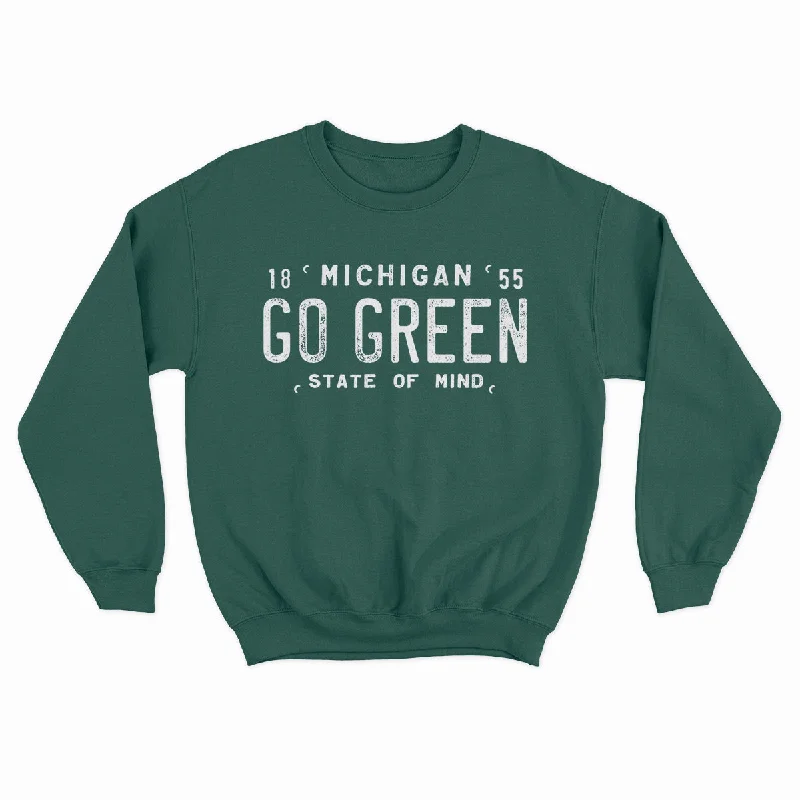 Go Green - Unisex Crewneck Sweatshirt Hoodie with Applique Textured Unique