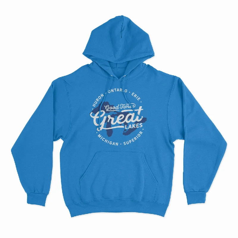 Good Times - Unisex Hooded Sweatshirt Hoodie with Hem Applique Textured Unique