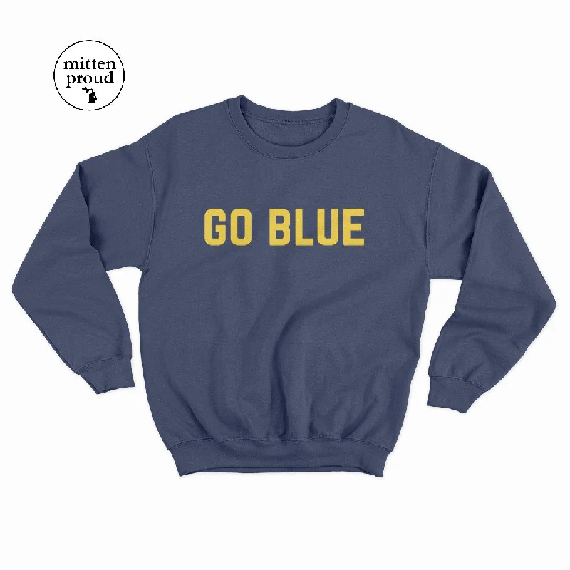 Michigan Go Blue - Unisex Crewneck Sweatshirt Hoodie with Embroidery Detailed Premium