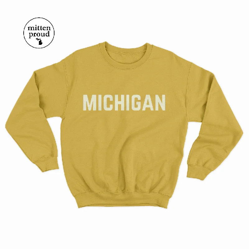 Michigan - Unisex Crewneck Sweatshirt Hoodie with Lining Warm Insulated