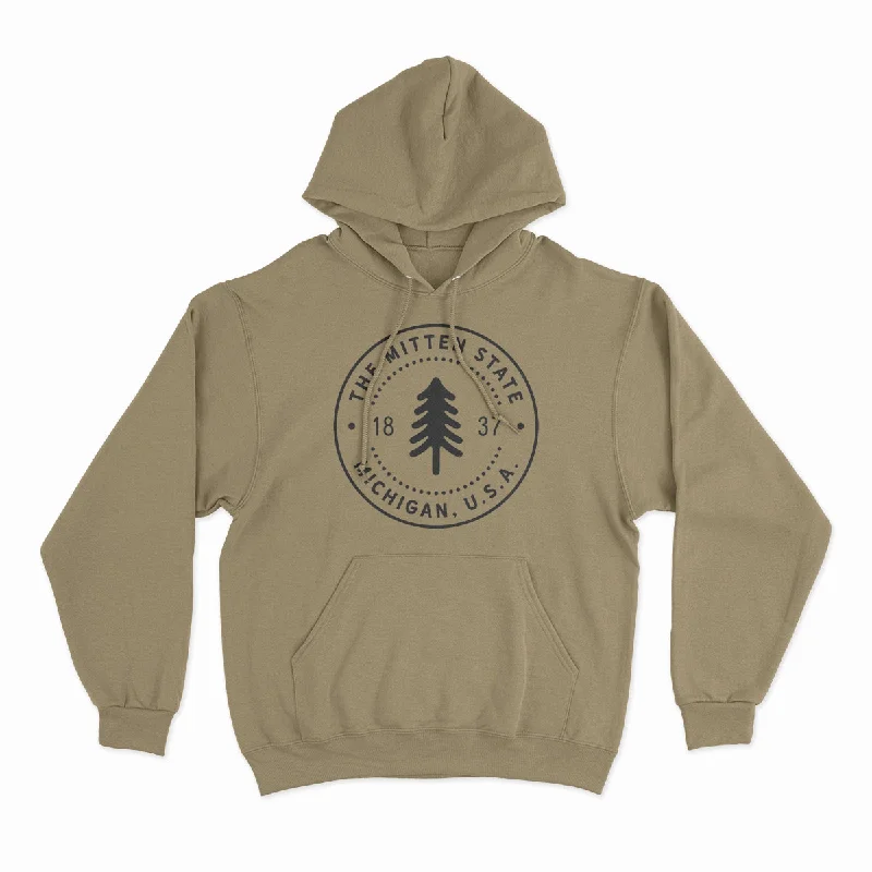 Mitten State - Unisex Hooded Sweatshirt Hoodie with Belted Waist Structured Tailored