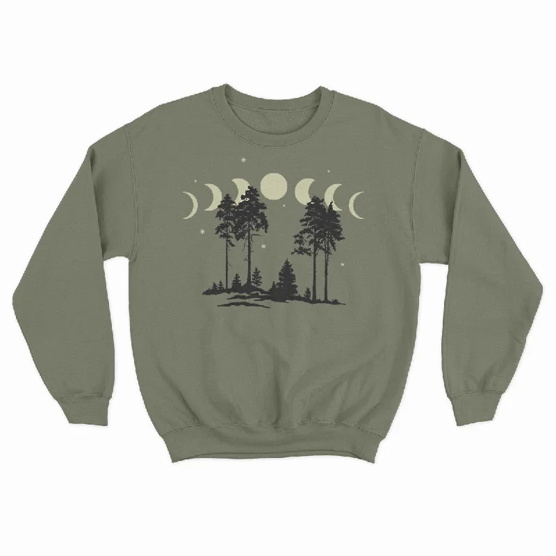 Moon Phases - Unisex Crewneck Sweatshirt Hoodie with Mesh Breathable Sporty