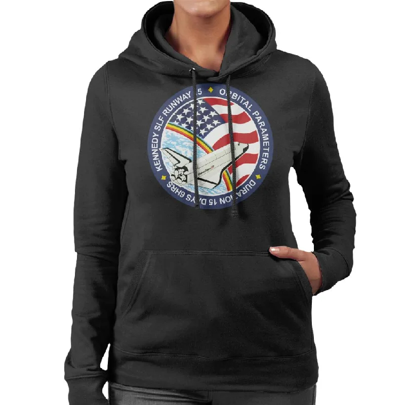 NASA STS 61B Space Shuttle Atlantis Mission Patch Women's Hooded Sweatshirt Hoodie with Double Zipper Versatile Adjustable