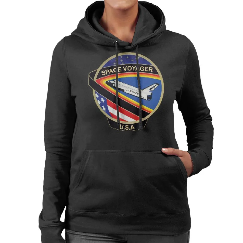 NASA STS 61C Space Shuttle Columbia Mission Patch Women's Hooded Sweatshirt Hoodie with Elastic Waist Stretchable Comfortable