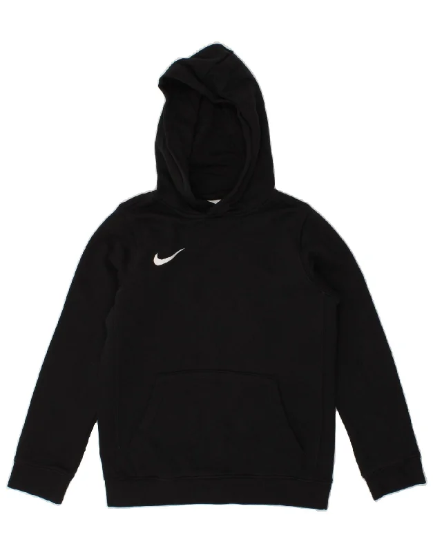 NIKE Boys Hoodie Jumper 10-11 Years Medium Black Cotton Hoodie Dress Longline Feminine