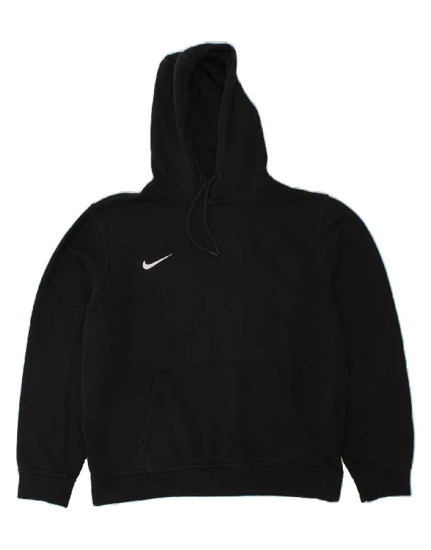 NIKE Mens Hoodie Jumper Large Black Cotton Hoodie with Lace Feminine Delicate