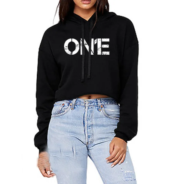 ON1E Women's Crop Hoodie Hoodie with Oversized Fit Loose Comfortable