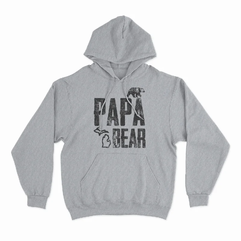 Papa Bear - Unisex Hooded Sweatshirt Hoodie with Oversized Fit Loose Comfortable