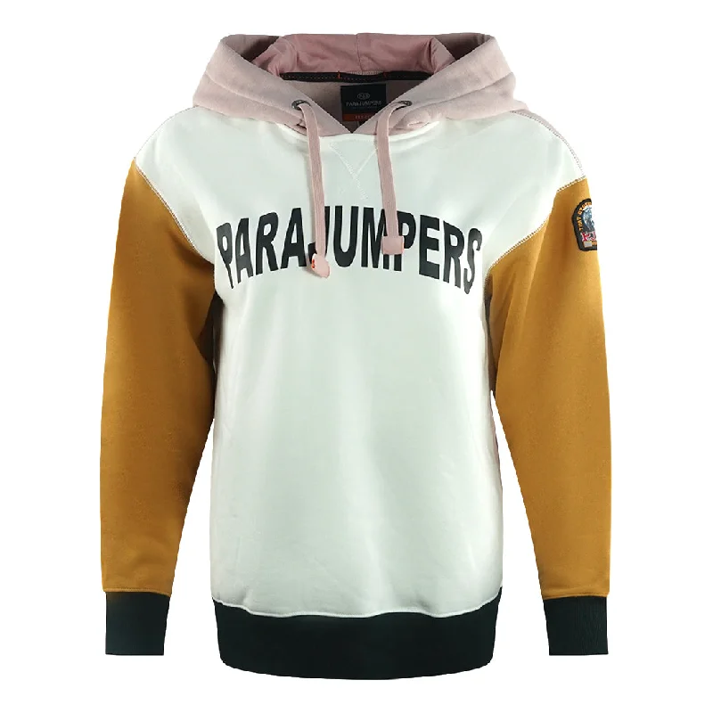 Parajumpers Colour Block White Hoodie Hoodie Dress Longline Feminine