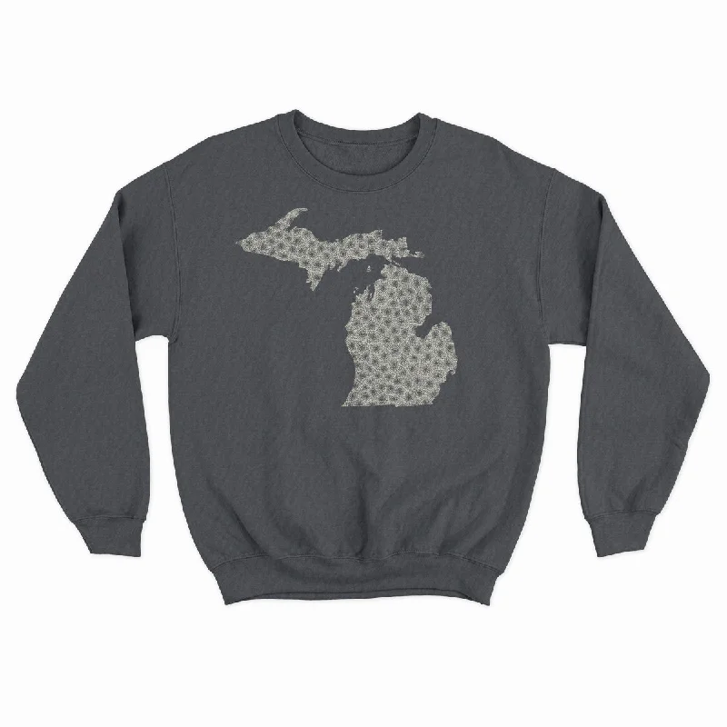 Petoskey Stone - Unisex Crewneck Sweatshirt Hoodie with Rolled Sleeves Casual Relaxed