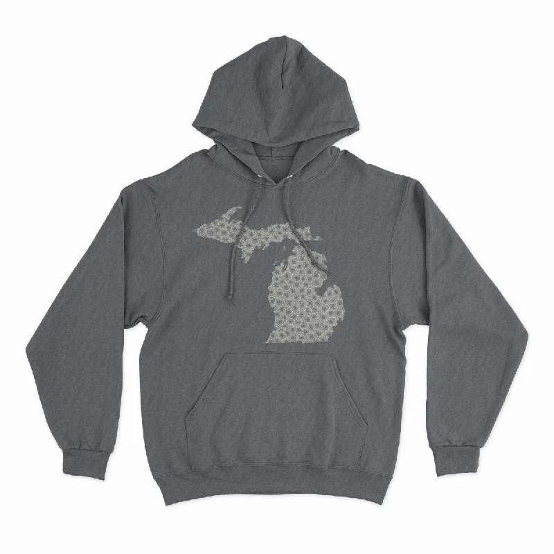 Petoskey Stone - Unisex Hooded Sweatshirt Hoodie with Snap Buttons Easy Quick