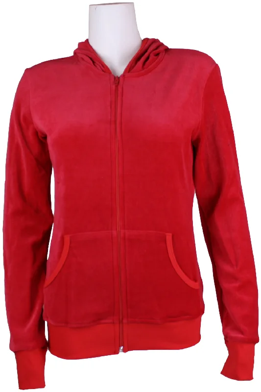 Red Zip Hoodie Hoodie with Neon Bright Vibrant