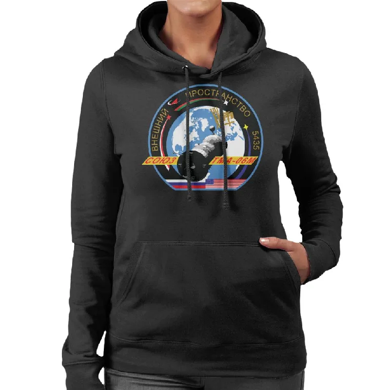 Roscosmos TMA 06M Soyuz Spacecraft Mission Patch Women's Hooded Sweatshirt Hoodie with Gradient Ombre Colorful