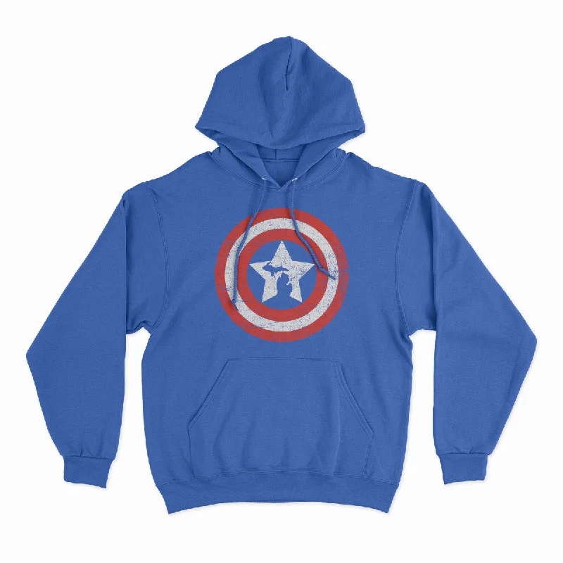 Shield - Unisex Hooded Sweatshirt Hoodie with Contrast Stitching Detailed Premium