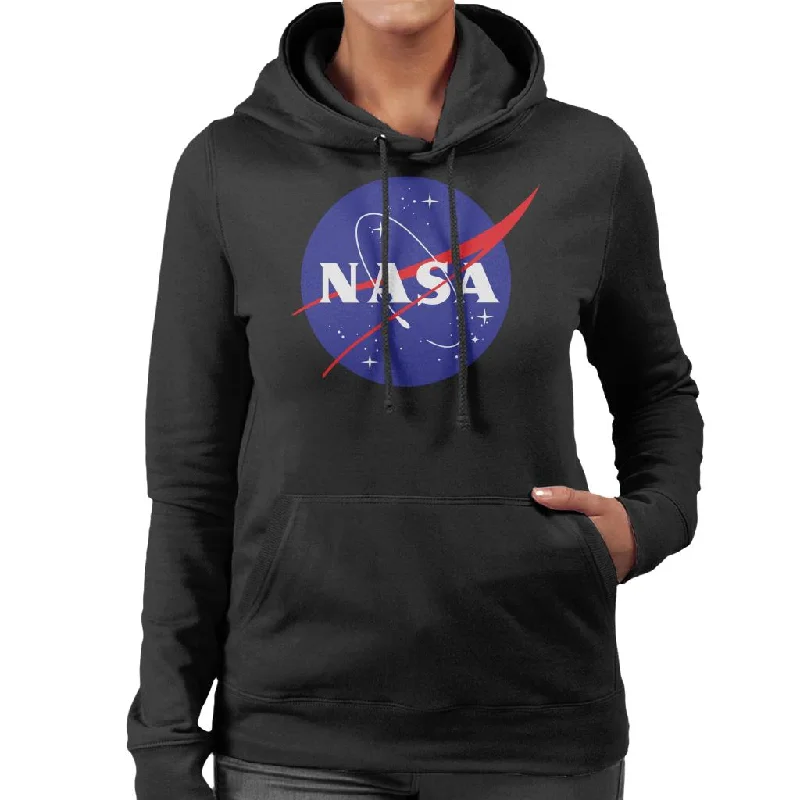 The NASA Classic Insignia Women's Hooded Sweatshirt Hoodie with Ribbed Hem Stretchable Secure