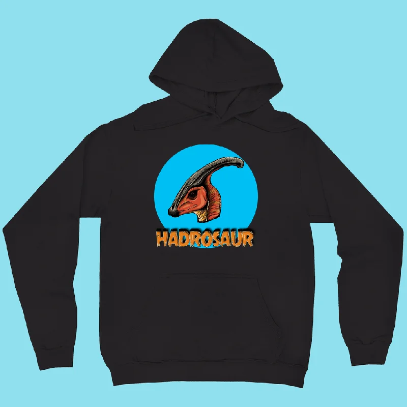 Women Hadrosaur Head Hoodie Hoodie with Hem Applique Textured Unique