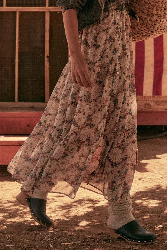 Embrace the Day Tiered Floral Maxi Skirt leather skirt sleek