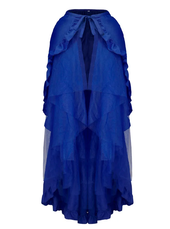 Retro Plus Size Multi-layered Mesh and Ruffle Asymmetrical Cosplay Skirt athletic skirt fit