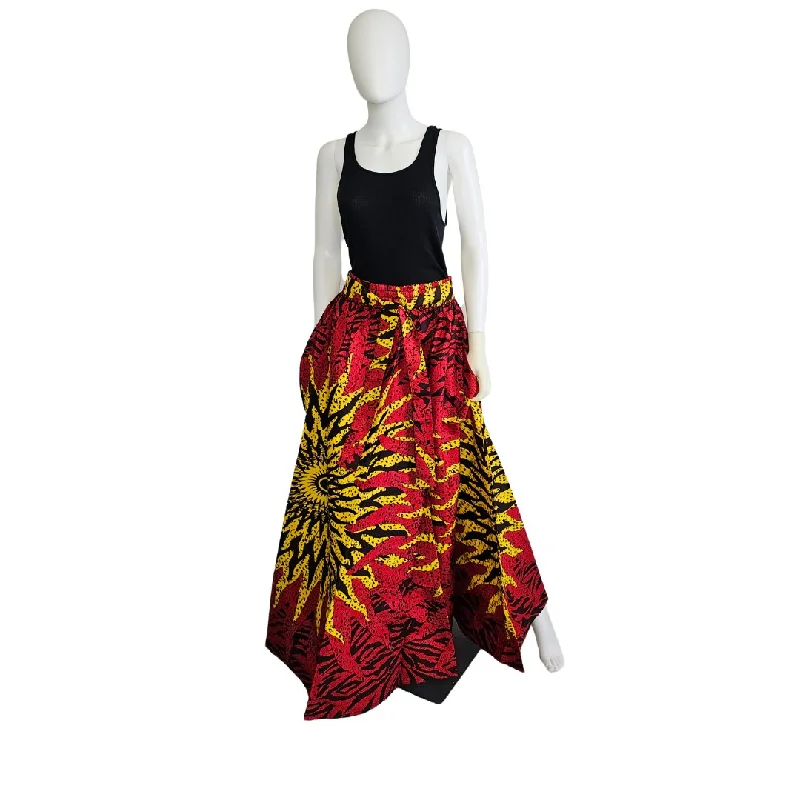 African Print Maxi Skirt with Pockets and Headwrap tulle skirt dreamy