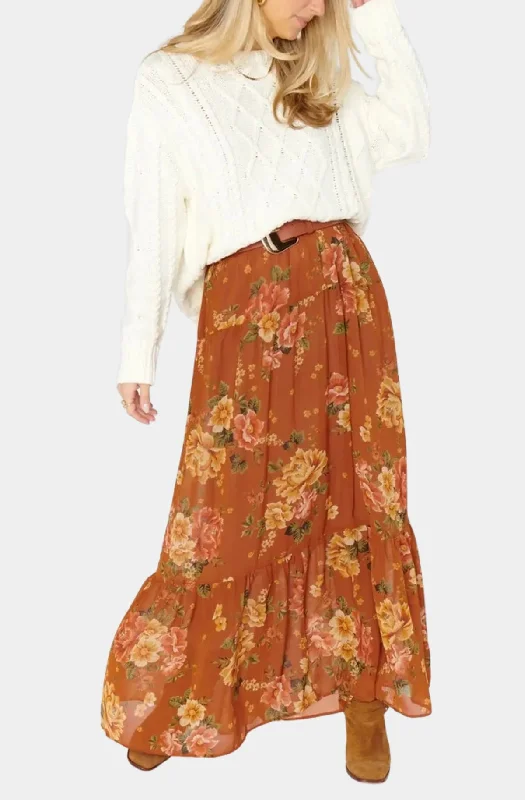 Larina Midi Skirt silk skirt lustrous