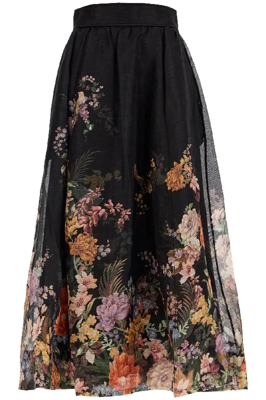 Maxi Floral Skirt breathable skirt fabric