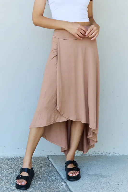 Ninexis First Choice High Waisted Flare Maxi Skirt in Camel lace skirt delicate