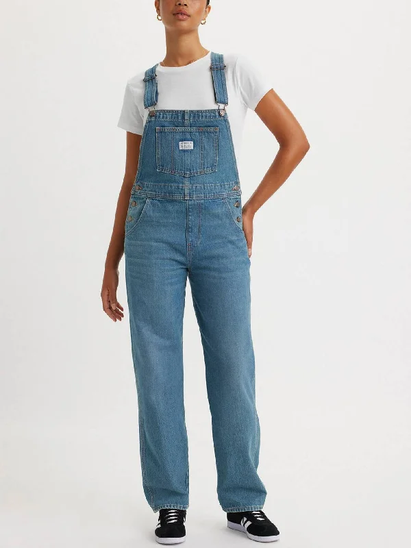 Vintage Overall Fresh Persepctive Jeans Comfortable Low-Rise Jeans