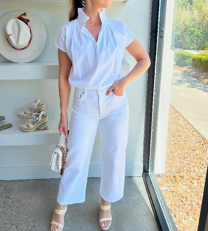 Sour Cream Harper Crop Jeans Cozy Wide-Legged Jeans