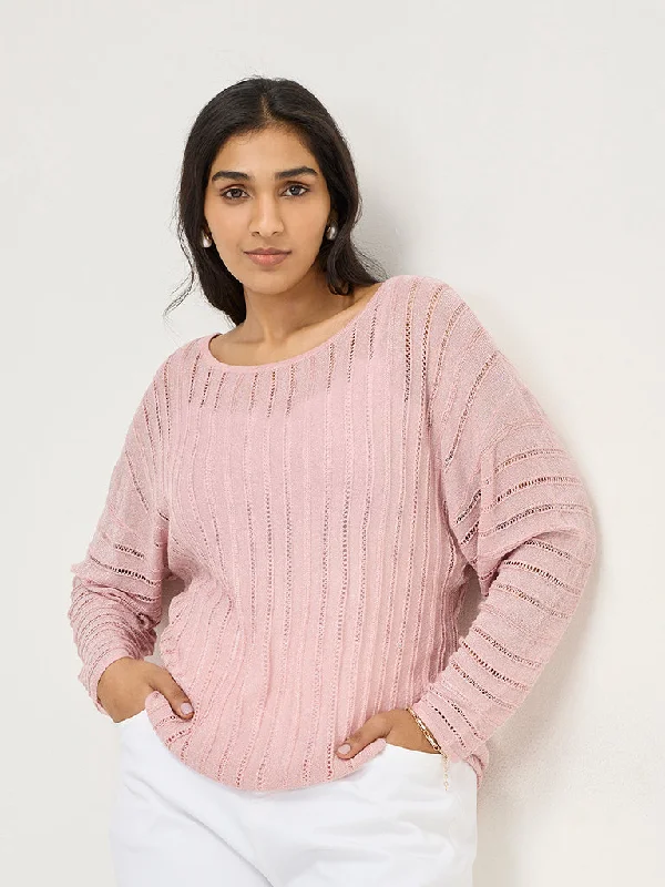 Gia Pink Knitted Sweater Bright Pastel Dark