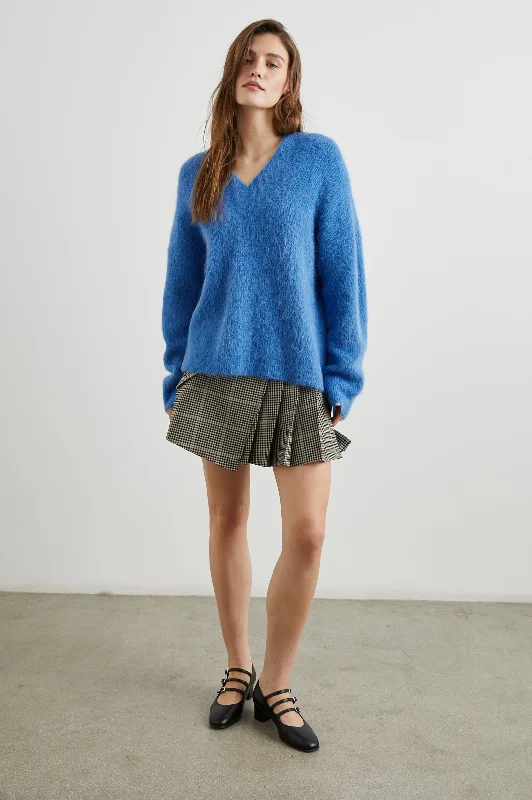 JODIE SWEATER - COBALT Iron Safe Non-Iron Wrinkle Free