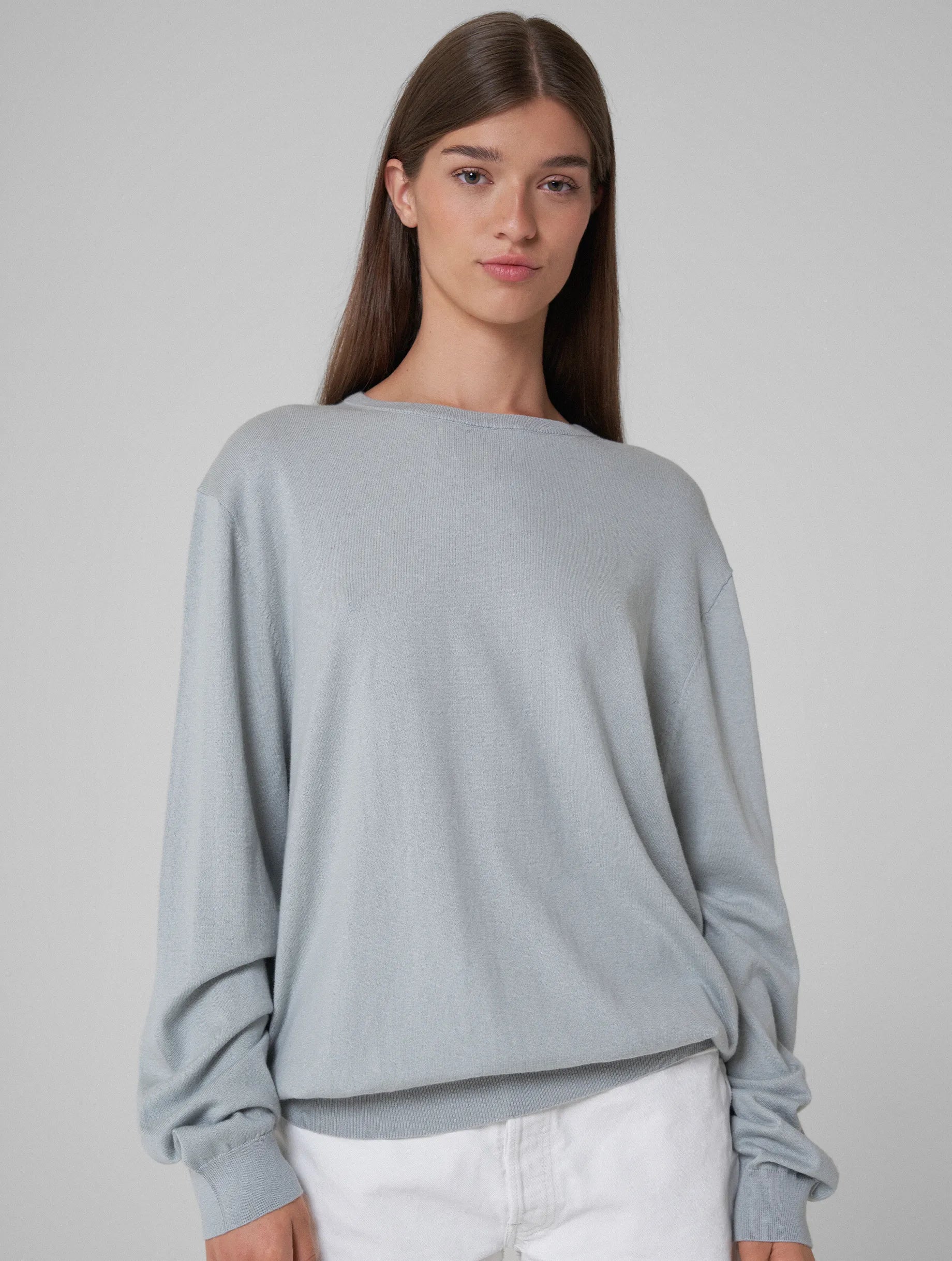 KALA crew-neck sweater blue Herringbone Houndstooth Plaid