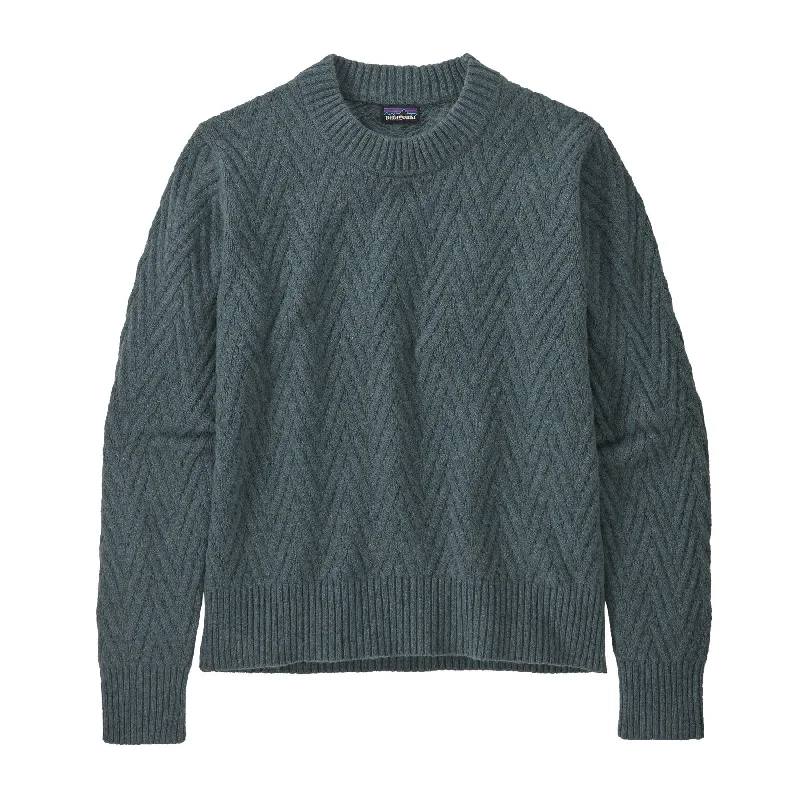 Women's Recycled Wool Crewneck Sweater Transparent Opaque Sheer