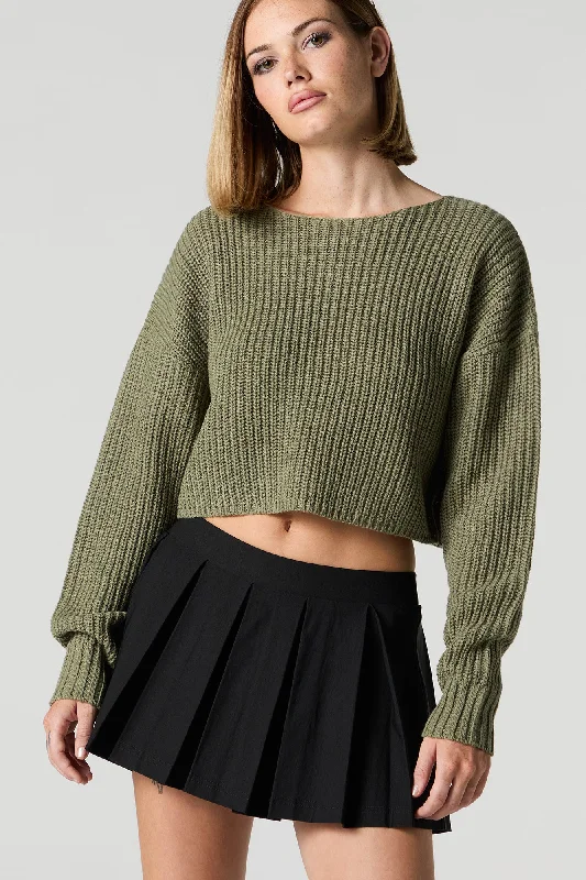 Ribbed Knit Skimmer Sweater Stylish Fashionable Trendy