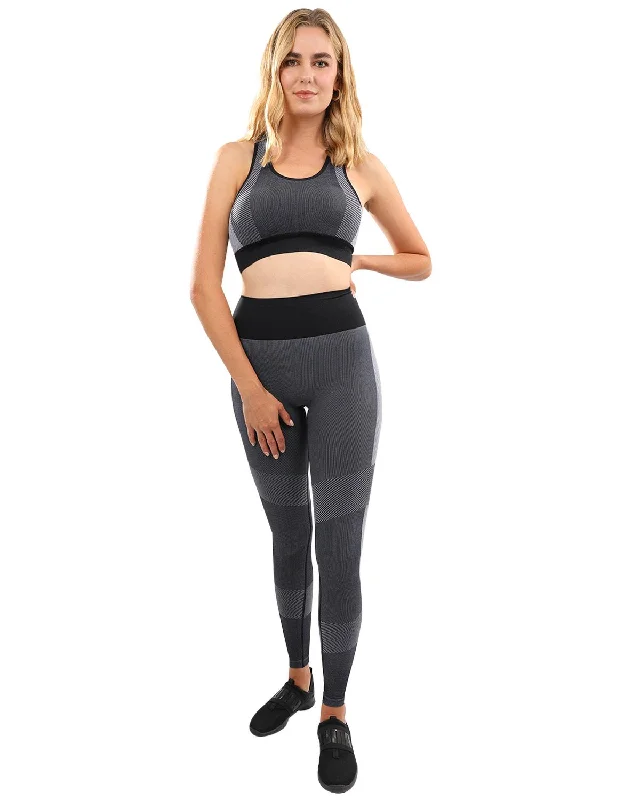 Arleta Seamless Leggings & Sports Bra Set - Black Cozy Warmth Leggings