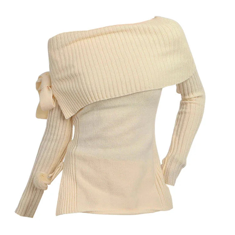 Balletcore Of Shoulder Sweater Knit Fabric Woven Fabric Fleece Fabric