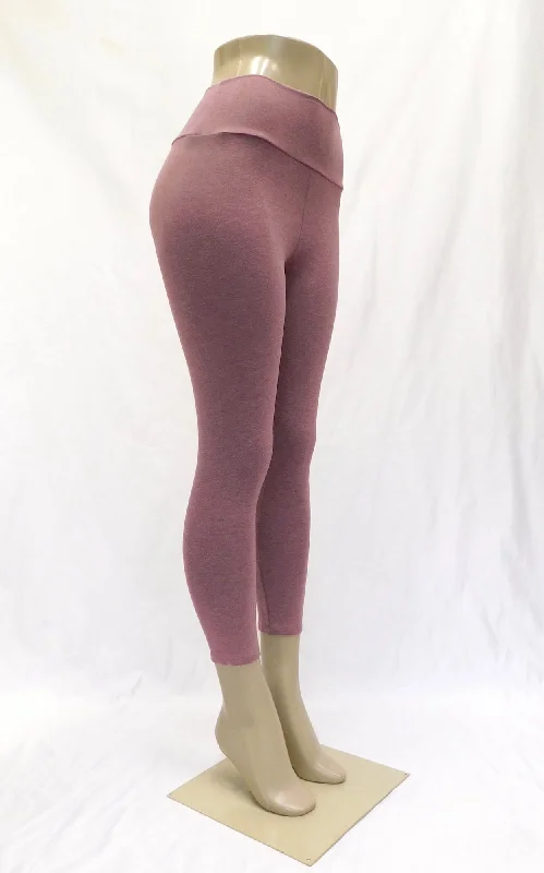 Bamboo Capri Leggings Tights - Rose Brown Heather Stylish Stretch Pants Leggings