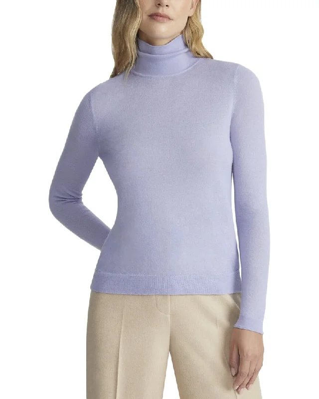 Lafayette 148 New York Stand Collar Cashmere Sweater Fitted Loose Oversized