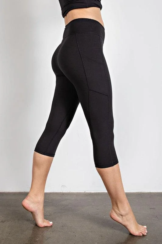 Rae Mode Capri Length Yoga Leggings Stylish Stretch-Waist Leggings