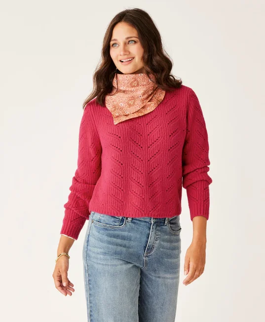 Women's Monroe Sweater - Raspberry Hooded Caped Shawl Collar