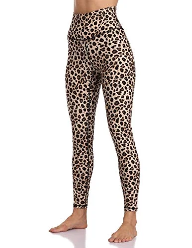 Colorfulkoala Women's High Waisted Pattern Leggings Full-Length Yoga Pants (L, Leopard) Trendy High-Waist Tummy Control Leggings