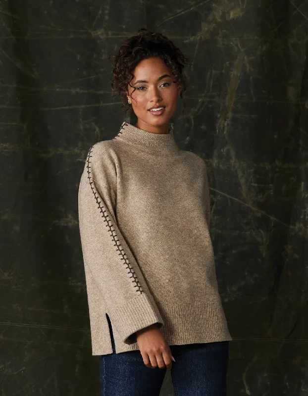 Craft Stitch Sweater in Teak Beaded Sweater Sequined Faux Fur